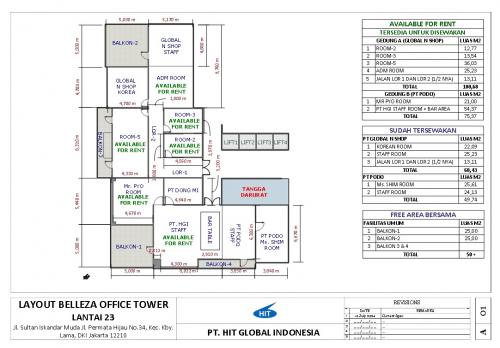 Sewa Ruang Kantor Bellezza di Jakarta Selatan (176 m2) Gambar 1