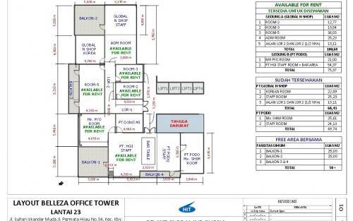Sewa Ruang Kantor Bellezza di Jakarta Selatan (176 m2)