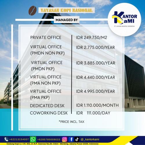Sewa Ruang Kantor Gedung Kopi di Jakarta Pusat (24 m2) Gambar 6